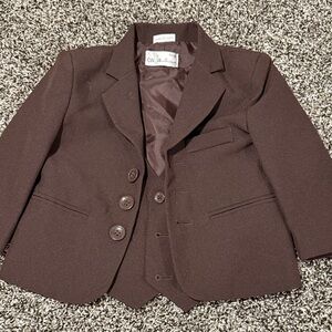 Alia Kids Chocolate Brown Blazer and Vest